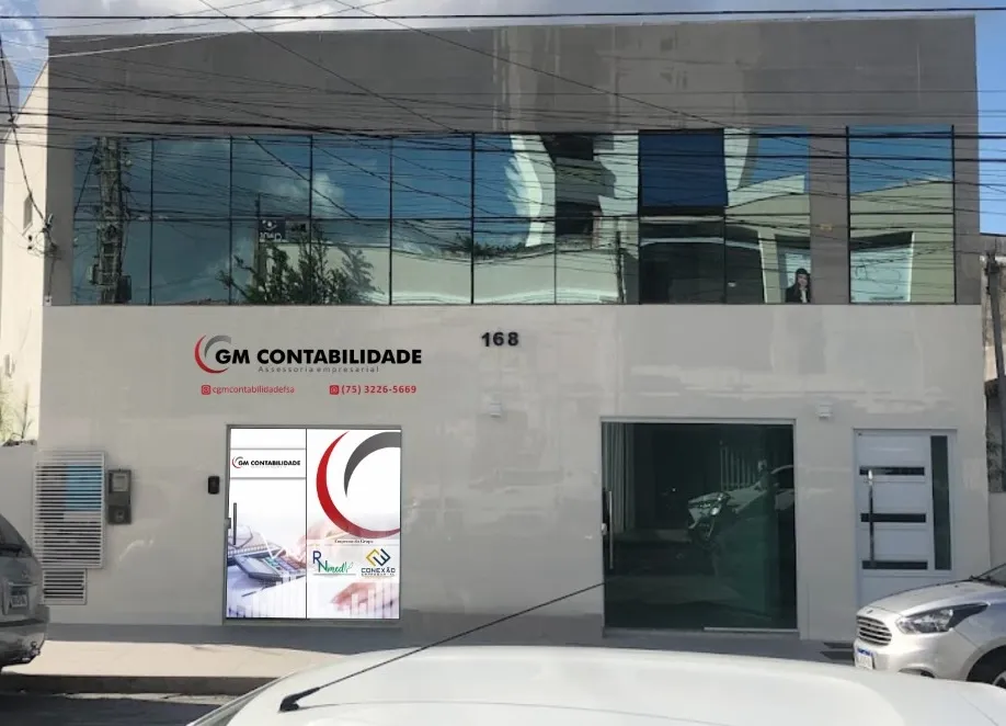 Fachada do prédio da GM Contabilidade, na Rua Leolinda Bacelar Lima, 168, Centro de Feira de Santana